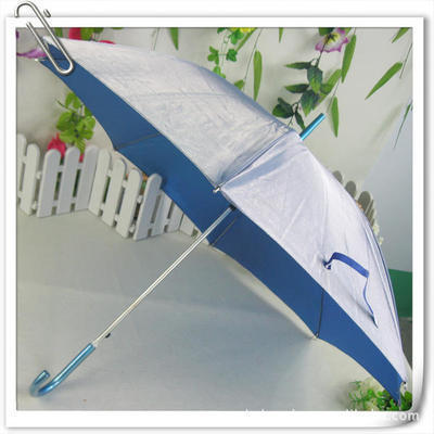 销售订制长柄雨伞 8片弯把直杆广告伞 太阳伞 防紫外线 印字 深蓝