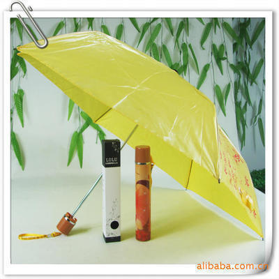 销售口红伞 广告礼品太阳伞 三折叠珠光雨伞 防紫外线广告伞印字
