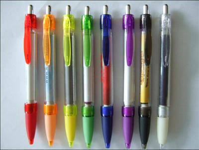 广告笔塑料按动圆珠笔拉画笔 创意个性卷纸笔拉杆笔批发定制