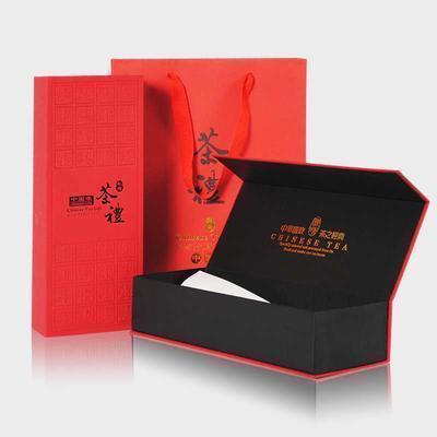定制 茶叶包装盒批发通用定制手工简易大红袍空盒牛皮纸红一斤装