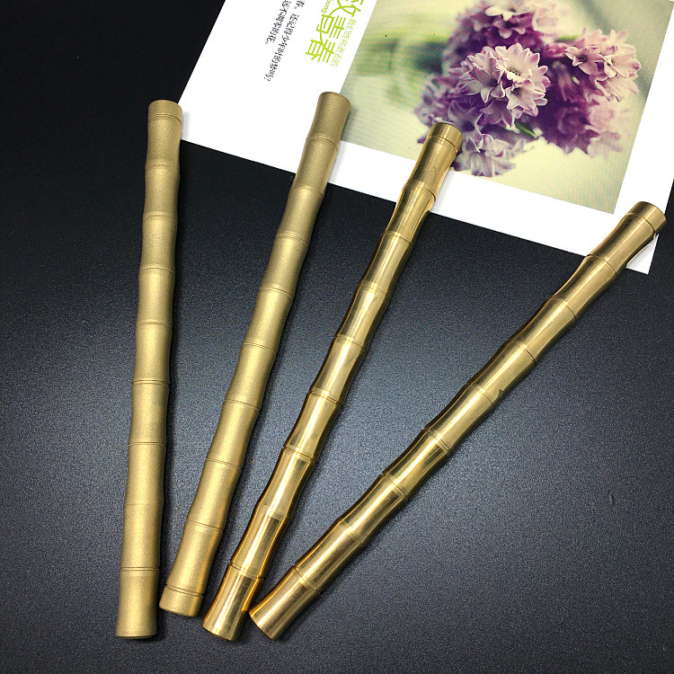 竹节款 黄铜手工制作笔 复古签字铜笔 纯铜金属笔  现货供应