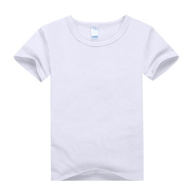 儿童莱卡纯色短袖广告衫定做 纯色纯棉短袖T恤幼儿园小学班服 可印制LOGO