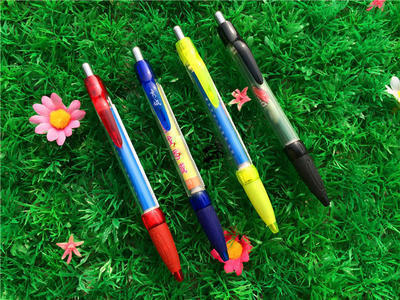 直销广告宣传笔塑料按动圆珠笔拉画笔创意文具拉纸笔