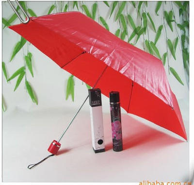 销售口红伞 防晒太阳伞 广告珠光伞 三折叠创意礼品雨伞 可印LOGO