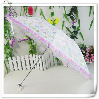 销售订制晴雨伞 4折8片广告洋伞 太阳伞 防紫外线 四折伞 印字6色