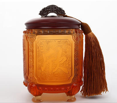 琉璃茶叶罐送领导客户高端实用商务礼物 家居饰品摆件可定制LOGO