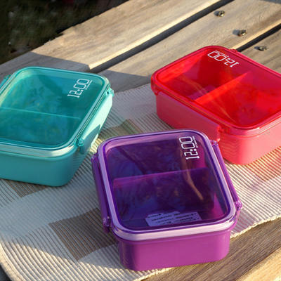 日式塑料单层密封便当盒 方形微波炉三明治盒 LOGO定制