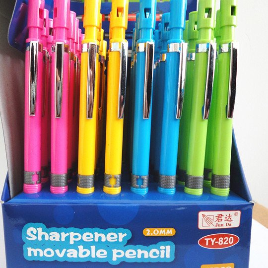 厂家直销  创意 2b自动铅笔  可定制logo  自带笔芯卷笔刀