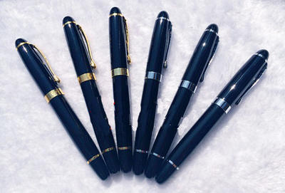 直销广告笔办公签字笔 黑色金属宝珠笔商务礼品笔 可配礼盒装练字笔