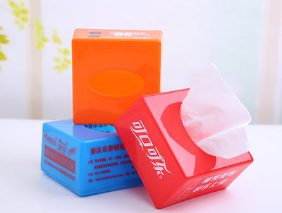 纸巾盒塑料正方形抽纸盒四方广告纸巾盒抽取式定制印logo二维码
