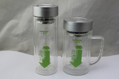 厂家批发高硼硅透明双层玻璃杯 仿富光水晶玻璃办公茶杯水杯定制