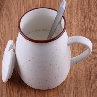 新款星巴克咖啡杯子 满天星陶瓷杯牛奶早餐杯带盖勺 特价创意杯子批发