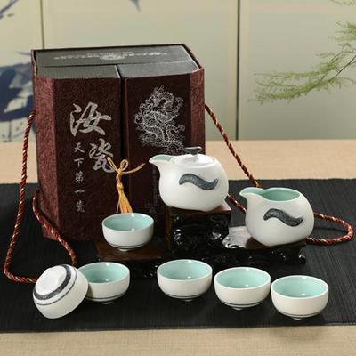 陶瓷茶具10头雪花釉（手柄壶、企鹅壶、方壶） 会议商务活动礼品