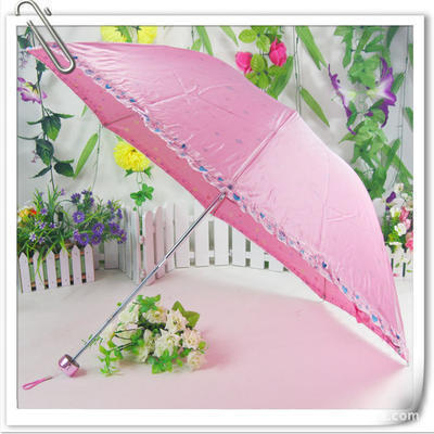 八片四折伞 裙边变色龙广告洋伞 防紫外线太阳伞 折叠雨伞 印字伞