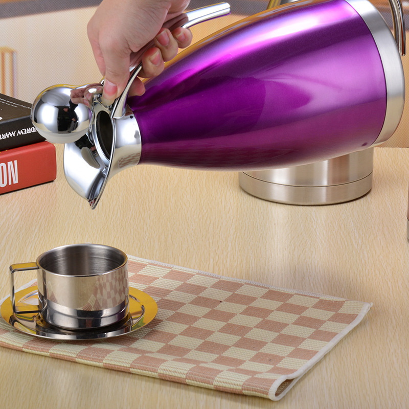 厂家直销304不锈钢保温壶 家用水壶欧式真空咖啡壶批发定制LOGO