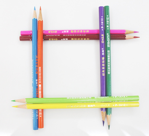 厂家直销 木质绘画涂鸦彩色铅笔12色套装 儿童文具批发定制LOGO