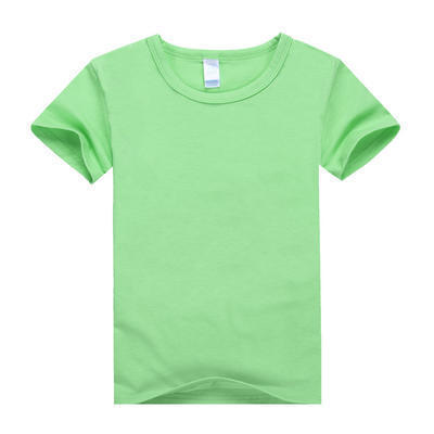 儿童莱卡纯色短袖广告衫定做 纯色纯棉短袖T恤幼儿园小学班服 可印制LOGO