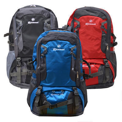 定制  新款男超大容量户外旅行背包登山包70L双肩包女徒步行李旅游背包