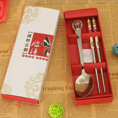 餐具厨具促销礼品 脸谱勺筷两件套