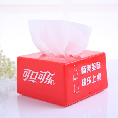 纸巾盒塑料正方形抽纸盒四方广告纸巾盒抽取式定制印logo二维码