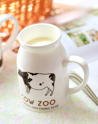 厂家直销广告创意杯子早餐牛奶陶瓷杯子批发 促销礼品可定制LOGO
