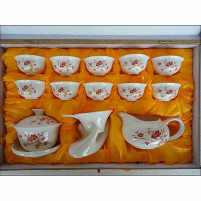 14头功夫茶具（普通花面）共有11种花面 会议商务礼品陶瓷茶具