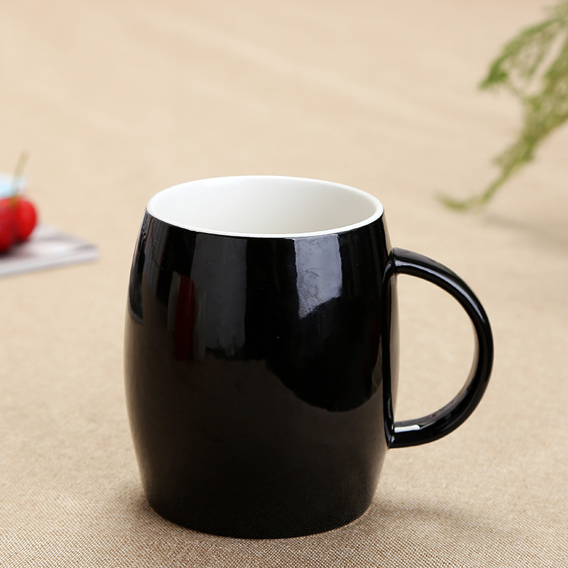 创意杯子马克杯星巴克咖啡杯大肚陶瓷杯水杯礼品定制LOGO酒桶杯