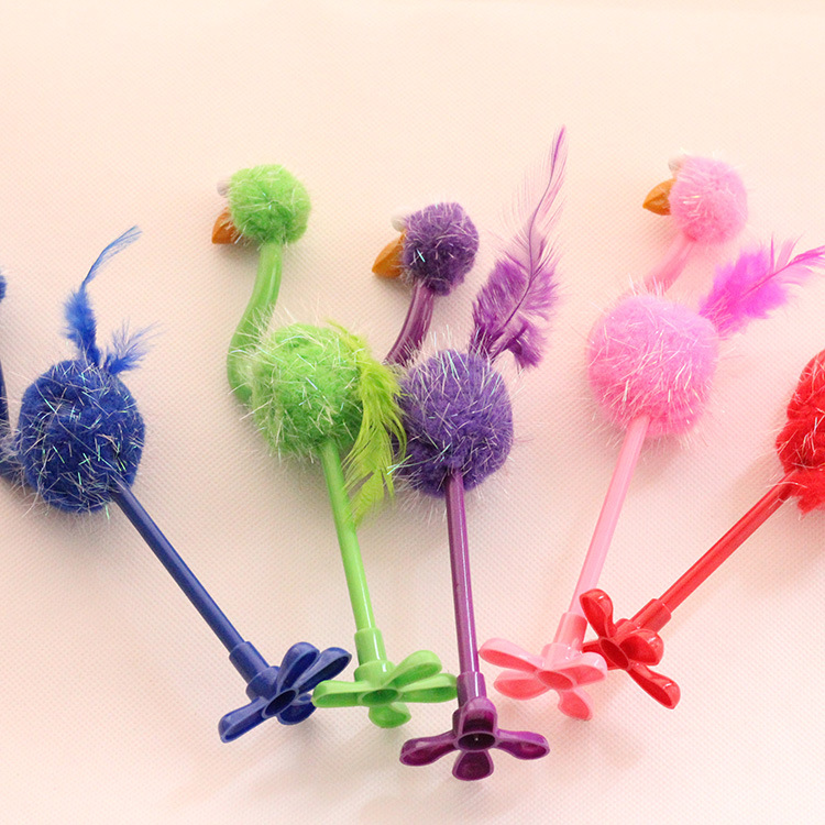 儿童礼品多彩鸵鸟圆珠笔批发 创意玩具笔 可爱人气韩国男女款文具