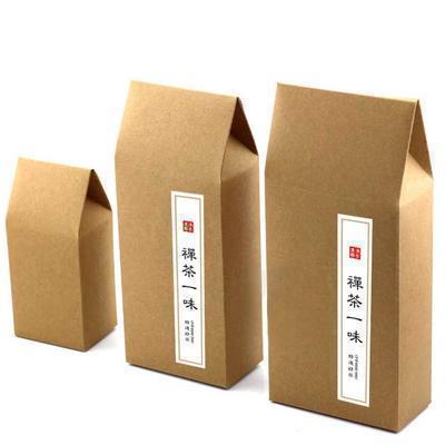 环保牛皮纸茶叶包装盒简易通用散茶包装西湖龙井茶叶罐折叠袋绿茶