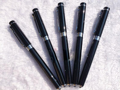 高档金属黑色签字笔 套盖宝珠笔 黑漆亮光水笔可雕刻印刷