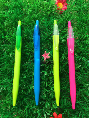 厂家直销新款塑料圆珠笔热销按动中油笔批发定做广告笔可印LOGO