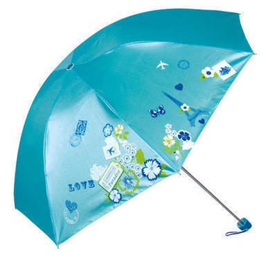 天堂伞正品 337S珍丝印  高密聚酯珍珠胶三折晴雨伞