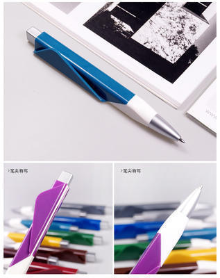 厂家直销新款广告笔 方形创意圆珠笔 塑料 按动 大笔夹印刷logo
