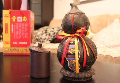 云南普洱工艺茶摆件 葫芦罐子 茶罐礼盒装 中秋送礼