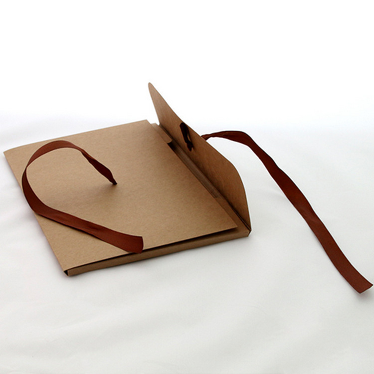 棕色牛皮纸传统丝带蝴蝶结信封定制批发 可烫金印刷 来图加工