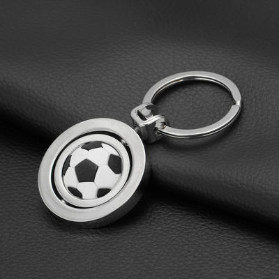 【厂家促销最低价】创意旋转足球钥匙扣世界杯迷你球迷礼品现货批
