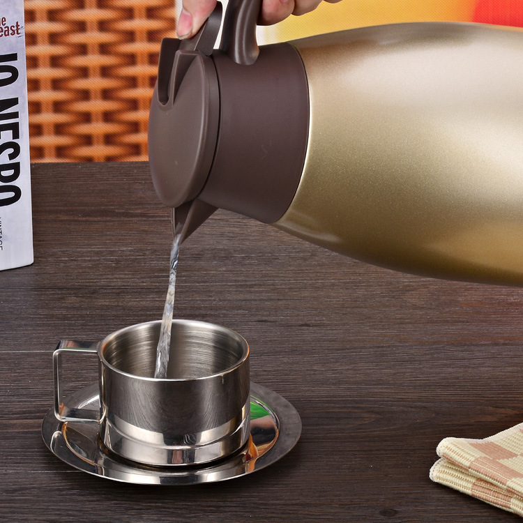 厂家直销304欧式咖啡壶 家用不锈钢保温壶旅行大容量水壶礼品批发
