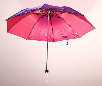 高档变色龙雨伞自开自收三折商务礼品广告伞定制logo户外晴雨伞